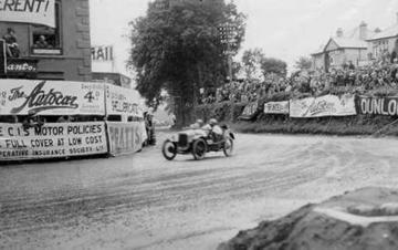 Photograph of Ards TT race at the hairpin bend in Dundonanld 